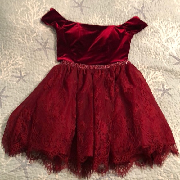 red two piece hoco dress